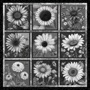 Jendi vintage botanical quilt b & w 3