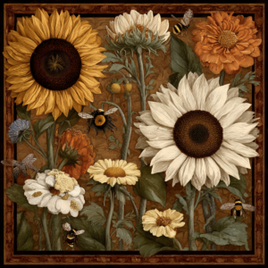 Jendi vintage botanical quilt brown 6