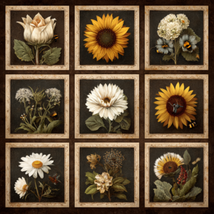 Jendi vintage botanical quilt brown 7