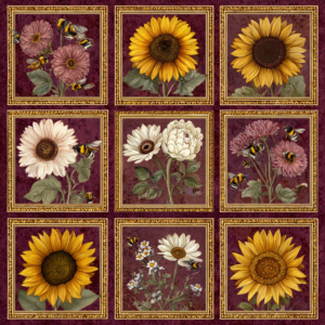Jendi vintage botanical quilt burgundy 1