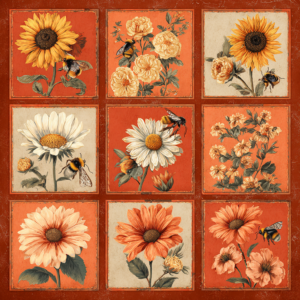 Jendi vintage botanical orange 1