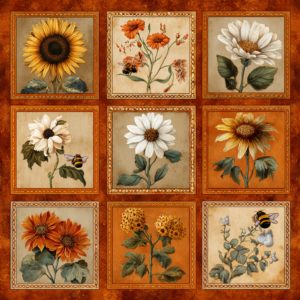 Jendi vintage botanical orange 3