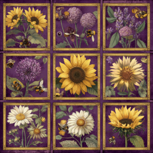 Jendi vintage botanical purple 1