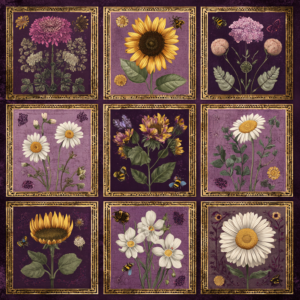 Jendi vintage botanical purple 3