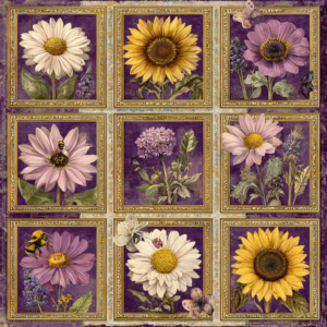 Jendi vintage botanical purple 4