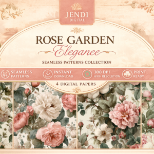 Rose Garden Elegance – Set of 4